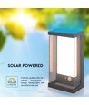 Applique murale Solara 1W avec détecteur - IP65, 3000K, gris foncé, solaire, détecteur de mouvement, extérieur