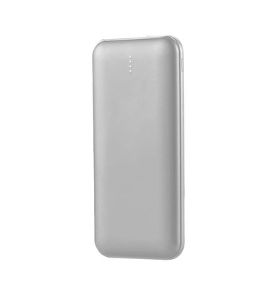 Powerbank 10000mAh, 10W - Argent, affichage LED, incl. câble Type-C 30cm