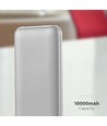 Powerbank 10000mAh, 10W - Argent, affichage LED, incl. câble Type-C 30cm