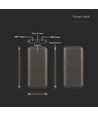 Batterie Externe 10000mAh - 2A, Câble Type C 30cm, Gris