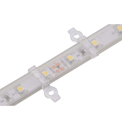 20 clips de montage transparents pour bande LED - 10 mm, compatibles avec bandes IP65