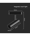 Spot sur rail magnétique ultra-fin 11W, 48V - 1300lm, 34°, noir, 6400K, IP20
