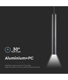 Suspension LED 14W - Spot sur rail, 4000K, Boîtier noir