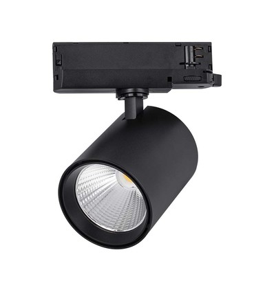 Spot sur rail LED COB 35W - 3000lm, 4000K, 30 degrés, aluminium noir, IP20