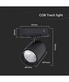 Spot sur rail LED COB 35W - 3000lm, 4000K, 30 degrés, aluminium noir, IP20