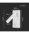 Spot mural LED 2W avec interrupteur, carré - 150lm, 4000K, blanc, 14,5 x 15 cm