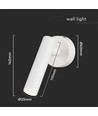 Spot mural LED 2W - 4000K, blanc, 38 degrés, 140x60x60mm, IP20 intérieur