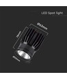 Spot encastrable LED 18W - 1900lm, 6400K, noir, IP20, matériau aluminium
