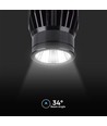 Spot encastrable LED 18W - 1900lm, 6400K, noir, IP20, matériau aluminium