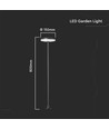 Lampe de jardin LED 12W avec piquet, RA90 - Anthracite, IP65, 4000K, 80cm de haut, montage 2-en-1