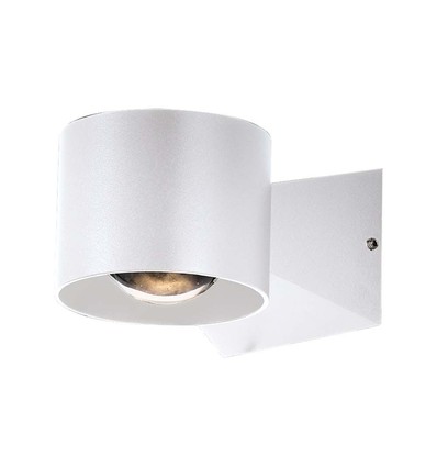 Applique murale ronde blanche 5W avec éclairage haut/bas - IP65, 4000K, source lumineuse incluse