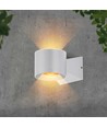 Applique murale ronde blanche 5W avec éclairage haut/bas - IP65, 4000K, source lumineuse incluse
