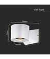 Applique murale ronde blanche 5W avec éclairage haut/bas - IP65, 4000K, source lumineuse incluse