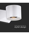 Applique murale ronde blanche 5W avec éclairage haut/bas - IP65, 4000K, source lumineuse incluse