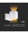 Applique murale ronde blanche 5W avec éclairage haut/bas - IP65, 4000K, source lumineuse incluse