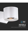 Applique murale ronde blanche 5W avec éclairage haut/bas - IP65, 4000K, source lumineuse incluse