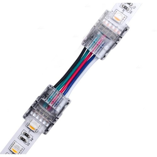 Connecteur avec câble pour bande LED - 12mm, RGB+W, IP20, 5V-24V