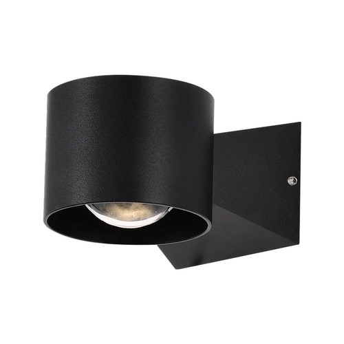 Applique murale LED 6W - IP65, noir, 4000K, 465lm, carrée, intérieur / extérieur, source lumineuse incluse