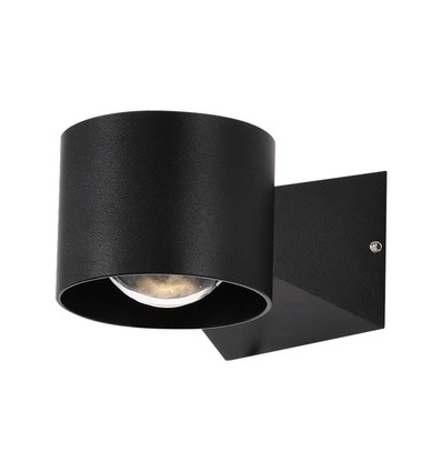 Applique murale LED 6W - IP65, noir, 4000K, 465lm, carrée, intérieur / extérieur, source lumineuse incluse