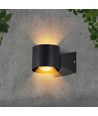 Applique murale LED 6W - IP65, noir, 4000K, 465lm, carrée, intérieur / extérieur, source lumineuse incluse