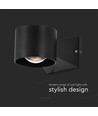Applique murale LED 6W - IP65, noir, 4000K, 465lm, carrée, intérieur / extérieur, source lumineuse incluse