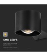 Applique murale LED 6W - IP65, noir, 4000K, 465lm, carrée, intérieur / extérieur, source lumineuse incluse