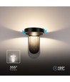 Applique murale LED rotative 5W - IP65, 600lm, 120 degrés, corps noir