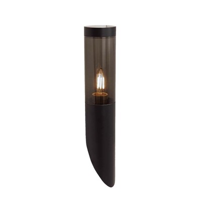 Applique murale inclinée E27 noire, 40cm - IP44, inox, sans source lumineuse, jardin/allée