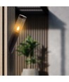 Applique murale inclinée E27 noire, 40cm - IP44, inox, sans source lumineuse, jardin/allée