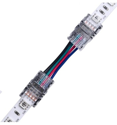 Connecteur avec câble pour bande LED - 10mm, RGB, IP65, 5V-24V