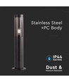 V-Tac lampe de jardin E27, IP44 - Plastique fumé, noir, hauteur 45 cm, sans source lumineuse