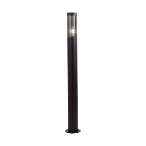 Bornes lumineuse 100cm, E27 - Fumé, acier inoxydable noir, extérieur