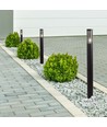 Bornes lumineuse 100cm, E27 - Fumé, acier inoxydable noir, extérieur