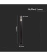 Borne de jardin E27 - lumière fumée, plastique/RF, boîtier noir, 76x119x1000mm, IP44