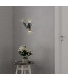 Applique murale spot 2 voies 6W - IP44, noir, 3000K, 90 degrés, réglable, source lumineuse incluse
