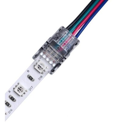 Connecteur de bande LED pour fils libres - 10mm, RGB, IP65, 5V-24V