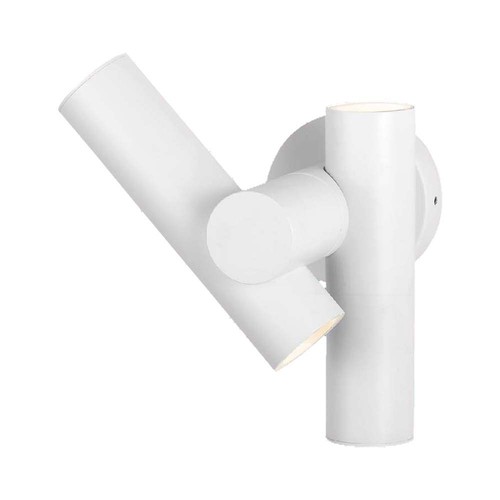 Applique murale spot 2 voies 6W - 3000K, blanc, IP44, 300° réglable, source lumineuse incluse