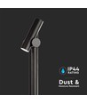 Borne lumineuse de jardin 4W - 100cm, IP44, noir, aluminium, 12,9x15,9x100 cm