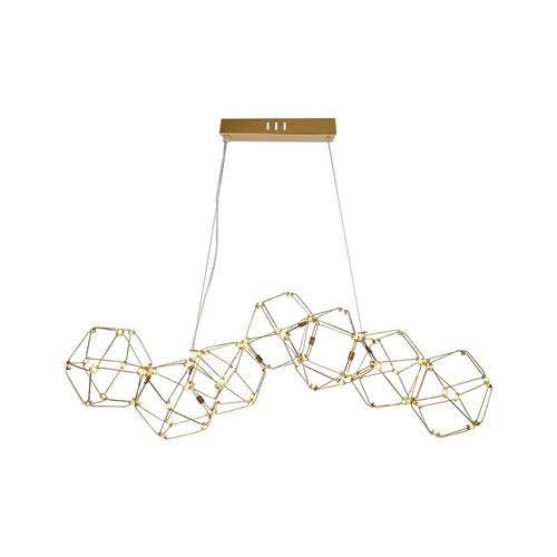 Suspension design LED 28W - Or, 3000K, L94,5 x W32,5 cm, luminaire décoratif