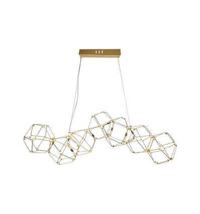 Suspension design LED 28W - Or, 3000K, L94,5 x W32,5 cm, luminaire décoratif