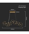 Suspension design LED 28W - Or, 3000K, L94,5 x W32,5 cm, luminaire décoratif