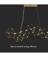 Suspension design LED 28W - Or, 3000K, L94,5 x W32,5 cm, luminaire décoratif