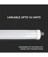 Réglette LED complète étanche 60cm 18W, câblage traversant - 130lm/W, IP65, 6 ans de garantie