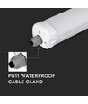 Réglette LED complète étanche 60cm 18W, câblage traversant - 130lm/W, IP65, 6 ans de garantie