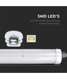 Réglette LED complète étanche 60cm 18W, câblage traversant - 130lm/W, IP65, 6 ans de garantie