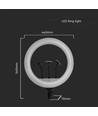 Anneau lumineux LED avec trépied - 55W, Ø44cm, 3 supports pour téléphone, télécommande, 3200K-5800K
