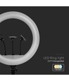 Anneau lumineux LED avec trépied - 55W, Ø44cm, 3 supports pour téléphone, télécommande, 3200K-5800K