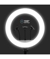 Anneau lumineux LED avec trépied - 55W, Ø44cm, 3 supports pour téléphone, télécommande, 3200K-5800K