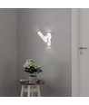 Applique murale 6W avec spot 2 directions - IP44, blanc, 4000K, réglable à 300°, source lumineuse incluse