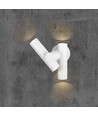 Applique murale 6W avec spot 2 directions - IP44, blanc, 4000K, réglable à 300°, source lumineuse incluse